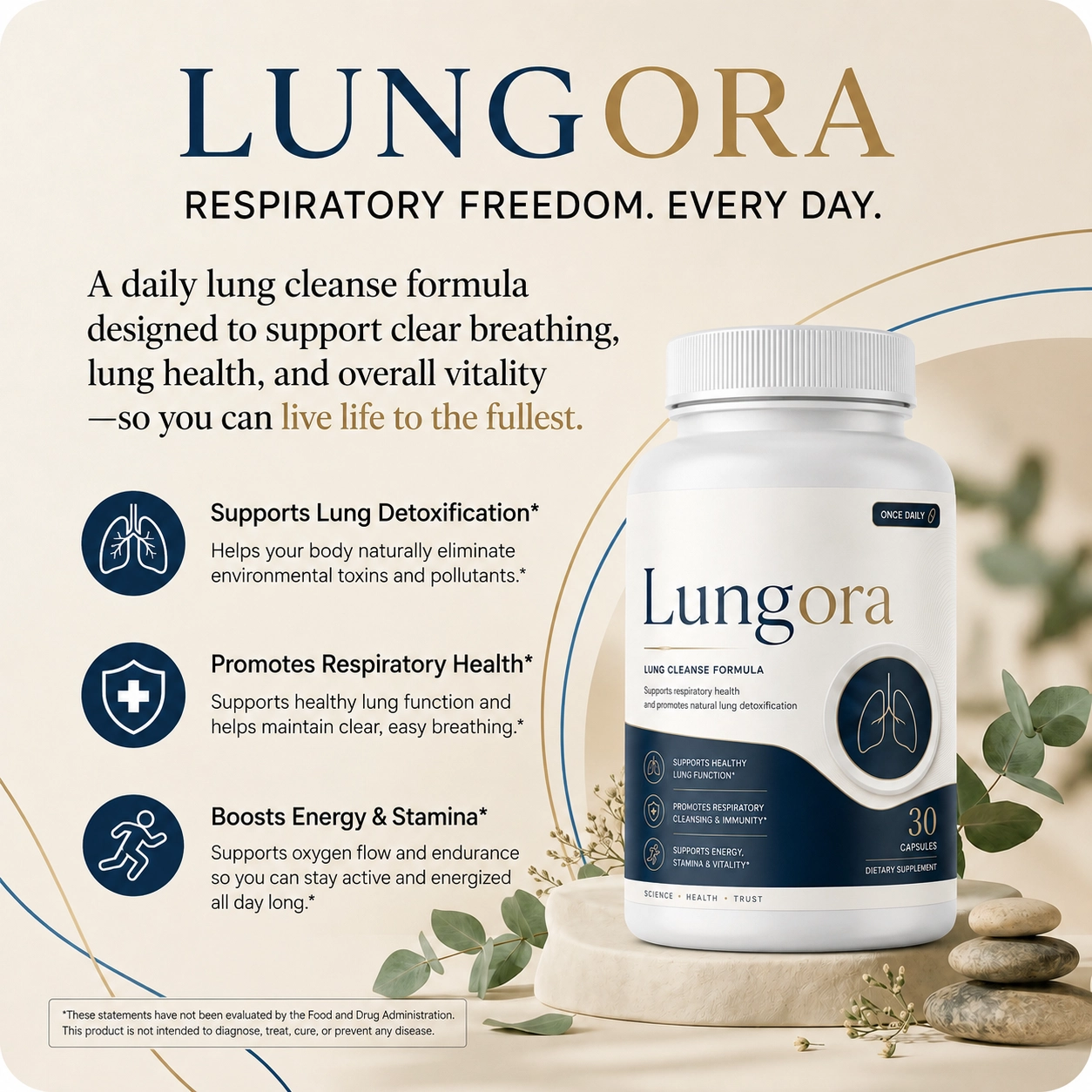 Lungora lung health supplement bottle